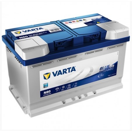 Akumulators VARTA Blue Dynamic EFB N80 80AH 800A VARTA