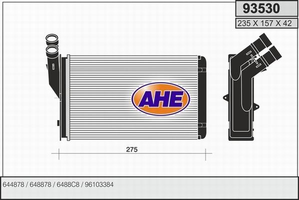 AHE 93530 - Heat Exchanger, interior heating xparts.lv