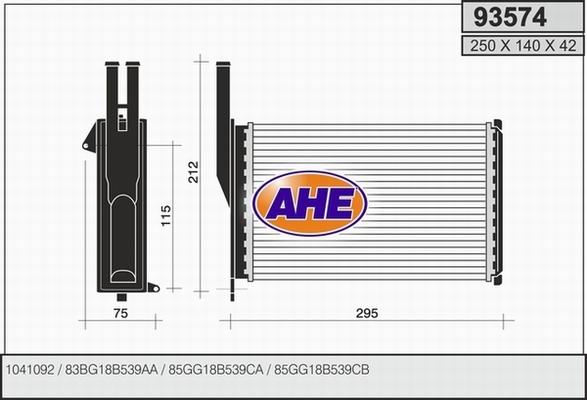 AHE 93574 - Heat Exchanger, interior heating xparts.lv