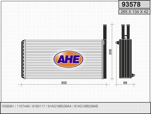 AHE 93578 - Heat Exchanger, interior heating xparts.lv