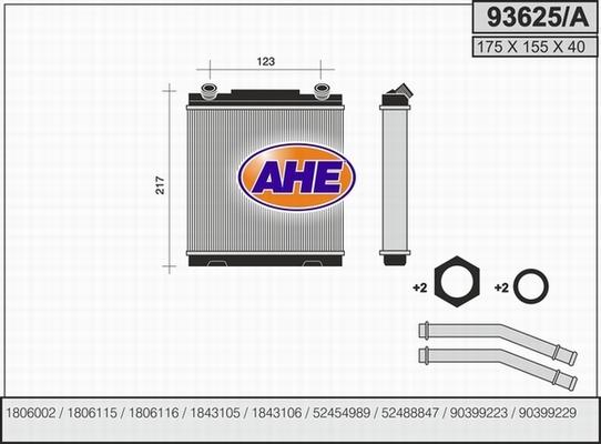 AHE 93625/A - Теплообменник, отопление салона xparts.lv