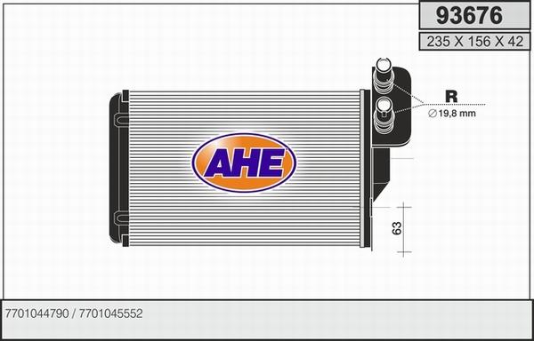AHE 93676 - Теплообменник, отопление салона xparts.lv