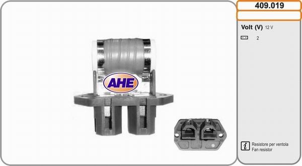 AHE 409.019 - Pre-resistor, electro motor radiator fan xparts.lv