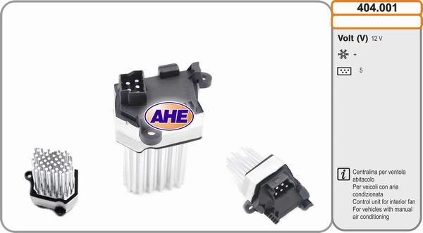 AHE 404.001 - Vadības bloks, Elektroventilators (Motora dzesēšana) xparts.lv
