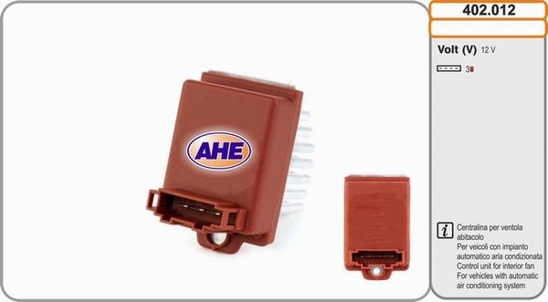 AHE 402.012 - Vadības bloks, Elektroventilators (Motora dzesēšana) xparts.lv