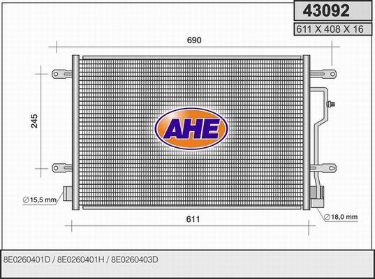 AHE 43092 - Condenser, air conditioning xparts.lv
