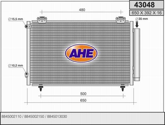 AHE 43048 - Condenser, air conditioning xparts.lv