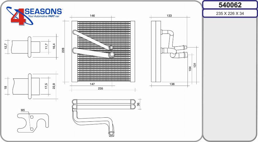 AHE 540062 - Evaporator, air conditioning xparts.lv