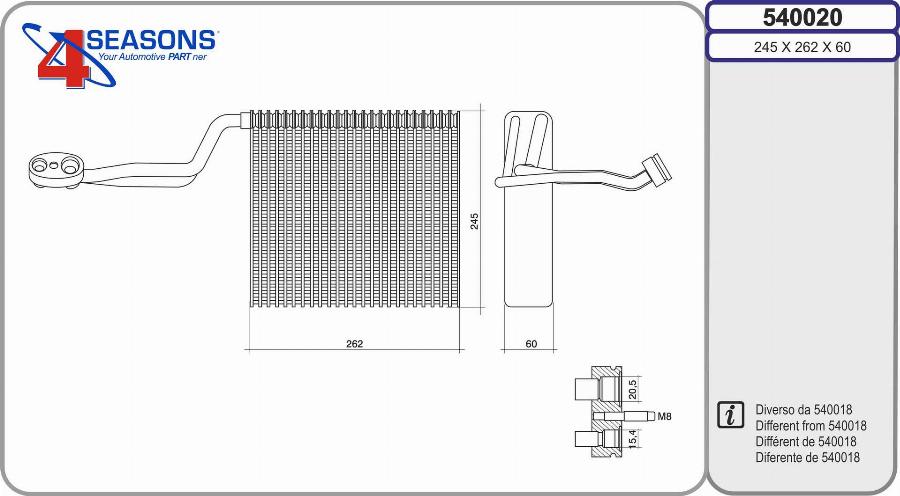 AHE 540020 - Evaporator, air conditioning xparts.lv