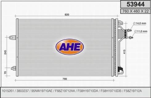 AHE 53944 - Condenser, air conditioning xparts.lv