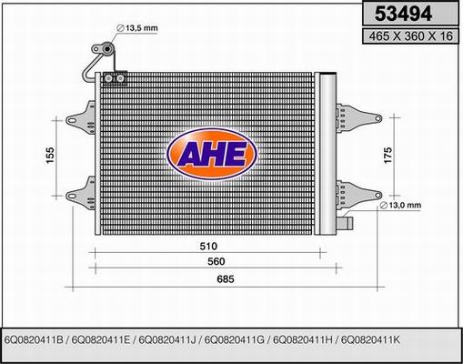 AHE 53494 - Condenser, air conditioning xparts.lv