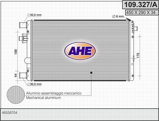 AHE 109.327/A - Radiators, Motora dzesēšanas sistēma xparts.lv