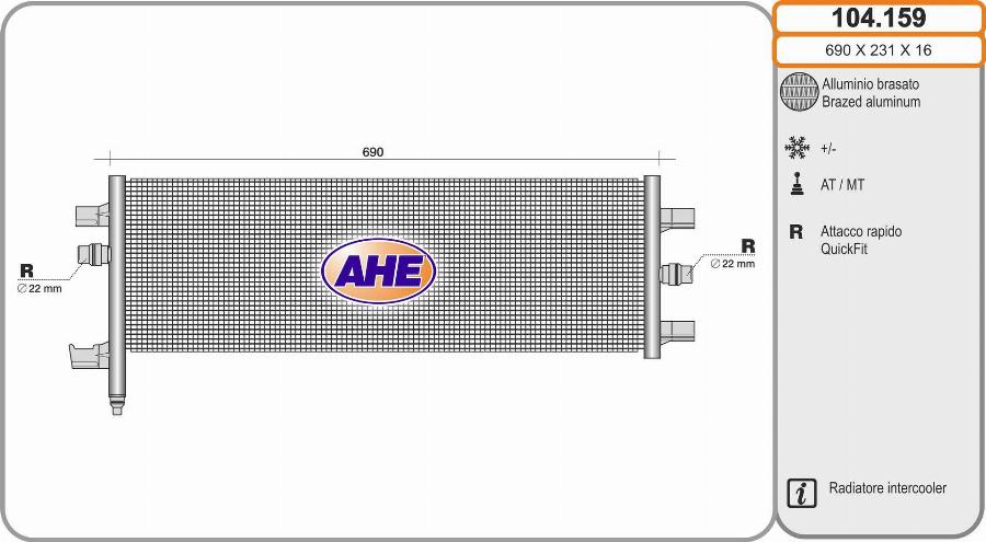 AHE 104.159 - Radiator, engine cooling xparts.lv