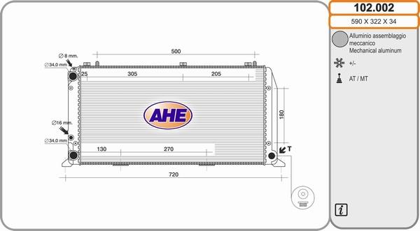 AHE 102.002 - Radiators, Motora dzesēšanas sistēma xparts.lv