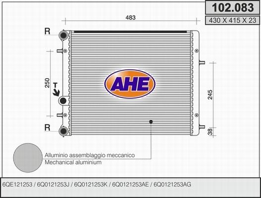 AHE 102.083 - Radiators, Motora dzesēšanas sistēma xparts.lv