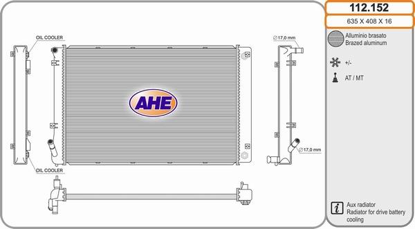 AHE 112.152 - Radiator, engine cooling xparts.lv