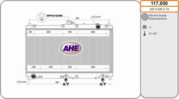AHE 117.050 - Radiators, Motora dzesēšanas sistēma xparts.lv