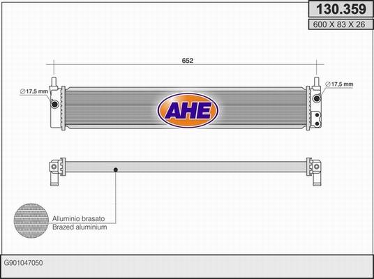 AHE 130.359 - Radiator, engine cooling xparts.lv