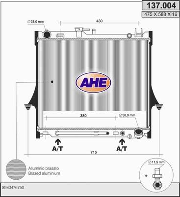 AHE 137.004 - Radiators, Motora dzesēšanas sistēma xparts.lv