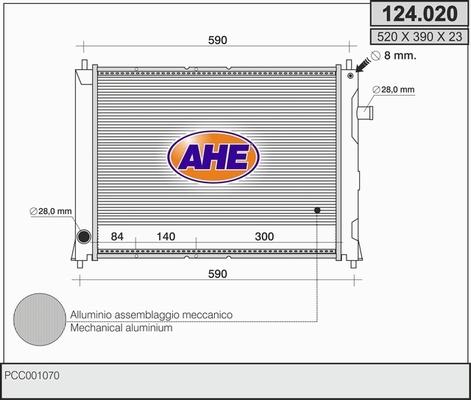 AHE 124.020 - Radiators, Motora dzesēšanas sistēma xparts.lv