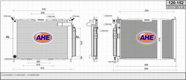 AHE 120.152 - Radiators, Motora dzesēšanas sistēma xparts.lv