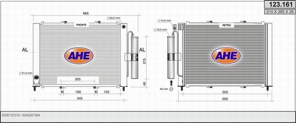 AHE 123.161 - Радиатор, охлаждение двигателя xparts.lv