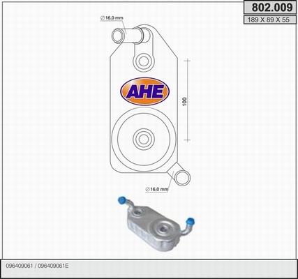 AHE 802.009 - Масляный радиатор, двигательное масло xparts.lv