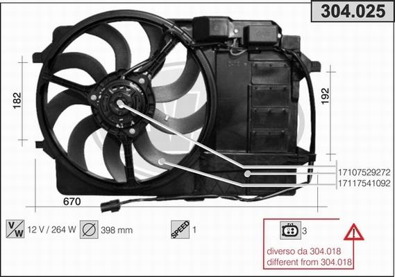 AHE 304.025 - Fan, radiator xparts.lv