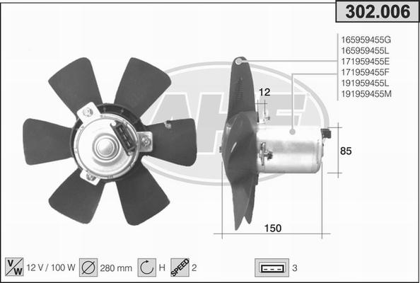 AHE 302.006 - Ventilators, Motora dzesēšanas sistēma xparts.lv