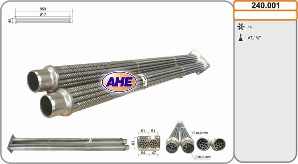 AHE 240.001 - Cooler, exhaust gas recirculation xparts.lv
