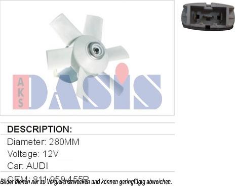 AKS Dasis 488020N - Вентилятор, охлаждение двигателя xparts.lv