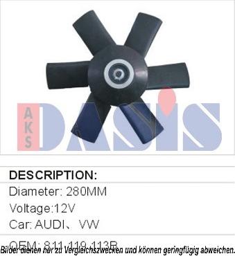 AKS Dasis 048023N - Ventilators, Motora dzesēšanas sistēma xparts.lv
