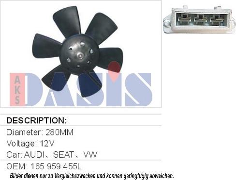 AKS Dasis 048070N - Ventilators, Motora dzesēšanas sistēma xparts.lv