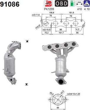 AS 91086 - Catalytic Converter xparts.lv