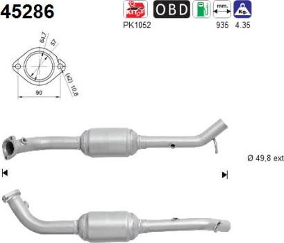 AS 45286 - Catalytic Converter xparts.lv