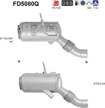 AS FD5080Q - Soot / Particulate Filter, exhaust system xparts.lv
