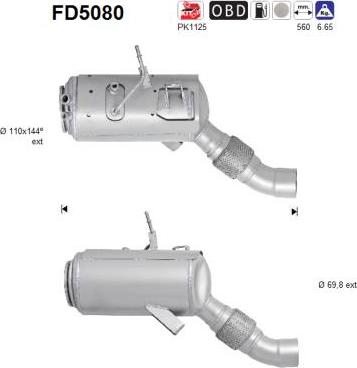 AS FD5080 - Soot / Particulate Filter, exhaust system xparts.lv