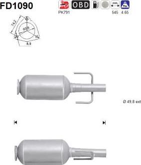 AS FD1090 - Nosēdumu / Daļiņu filtrs, Izplūdes gāzu sistēma xparts.lv