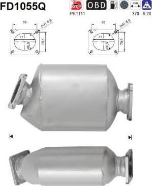 AS FD1055Q - Soot / Particulate Filter, exhaust system xparts.lv
