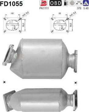 AS FD1055 - Soot / Particulate Filter, exhaust system xparts.lv