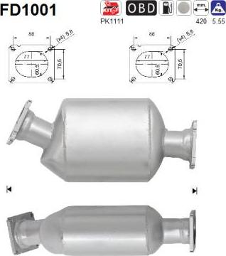 AS FD1001 - Soot / Particulate Filter, exhaust system xparts.lv