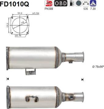 AS FD1010Q - Nosēdumu / Daļiņu filtrs, Izplūdes gāzu sistēma xparts.lv