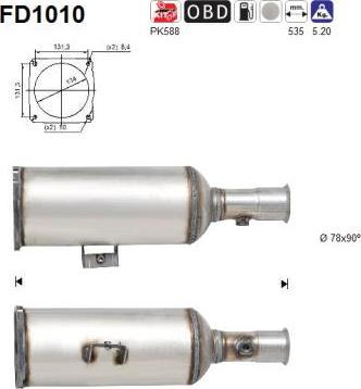 AS FD1010 - Nosēdumu / Daļiņu filtrs, Izplūdes gāzu sistēma xparts.lv