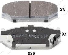 Ashika 50-08-820 - Тормозные колодки, дисковые, комплект xparts.lv