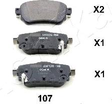 Ashika 51-01-107 - Brake Pad Set, disc brake xparts.lv