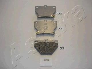 Ashika 51-02-203 - Brake Pad Set, disc brake xparts.lv
