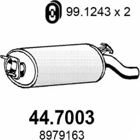 ASSO 44.7003 - Izplūdes gāzu trokšņa slāpētājs (pēdējais) xparts.lv