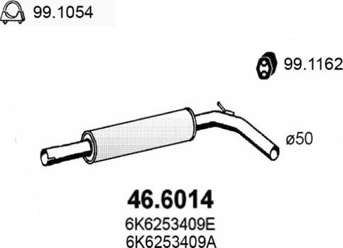 ASSO 46.6014 - Middle Silencer xparts.lv