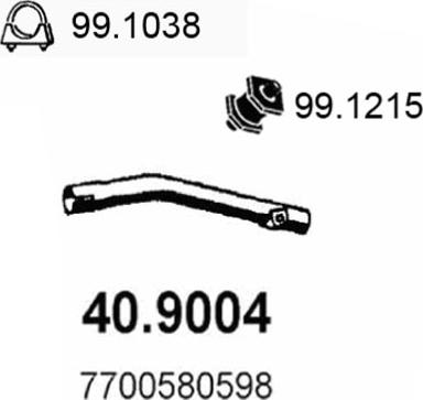 ASSO 40.9004 - Izplūdes caurule xparts.lv