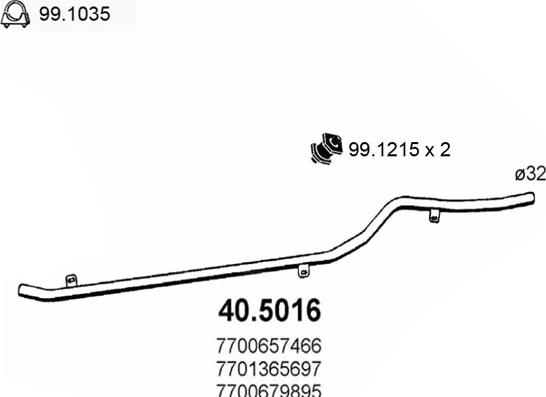 ASSO 40.5016 - Труба выхлопного газа xparts.lv